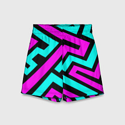 Шорты детские Maze: Violet & Turquoise, цвет: 3D-принт
