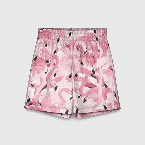 Детские шорты Розовый фламинго / 3D-принт – фото 1