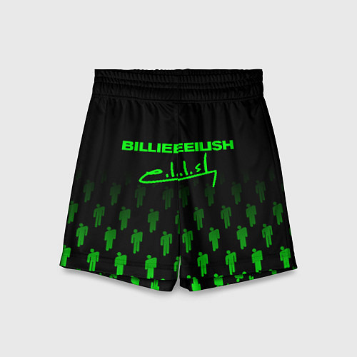 Детские шорты Billie Eilish: Green & Black Autograph / 3D-принт – фото 1