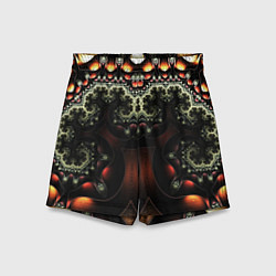 Шорты детские ФРАКТАЛЬНЫЙ ОПТИЧЕСКИЙ УЗОР, цвет: 3D-принт