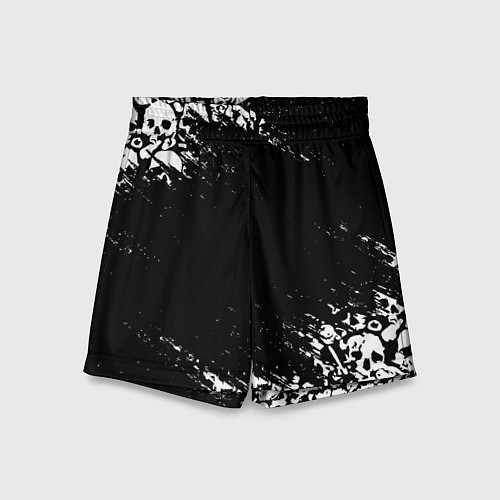 Детские шорты БЕЛЫЕ ЧЕРЕПА / 3D-принт – фото 1