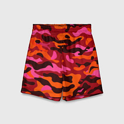 Шорты детские CAMOUFLAGE RED, цвет: 3D-принт