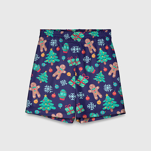 Детские шорты Новый год / 3D-принт – фото 1