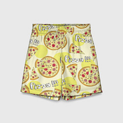 Детские шорты Узор - Пицца на желтом