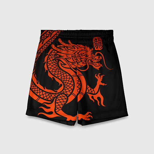Детские шорты RED CHINA DRAGON / 3D-принт – фото 1