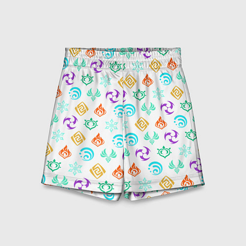 Детские шорты GENSHIN IMPACT ЭМБЛЕМЫ / 3D-принт – фото 1