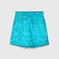 Шорты детские Морская тема, цвет: 3D-принт