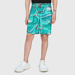 Шорты детские Чайки в море, цвет: 3D-принт — фото 2