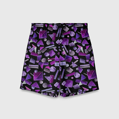 Детские шорты Геометрический фиолетовый / 3D-принт – фото 1