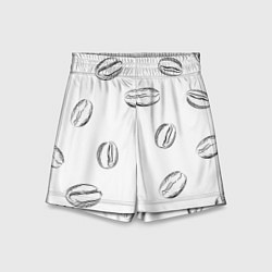 Шорты детские Кофейные зёрна, цвет: 3D-принт