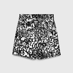 Шорты детские Graffiti black on white, цвет: 3D-принт