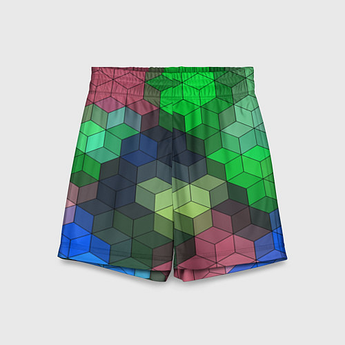 Детские шорты Разноцветный геометрический уз / 3D-принт – фото 1