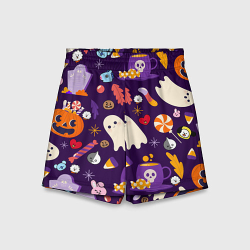 Детские шорты HALLOWEEN BTS BT21 PATTERN БТ21 БТС ХЕЛЛОУИН / 3D-принт – фото 1