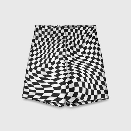 Детские шорты Черно-белая клетка Black and white squares / 3D-принт – фото 1