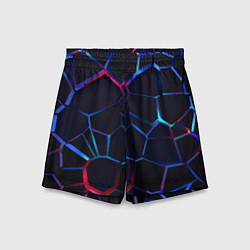 Шорты детские Неоновые 3D плиты Неоновые плиты, цвет: 3D-принт