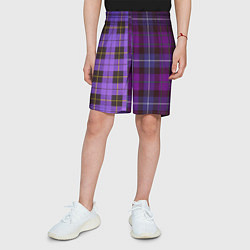 Шорты детские Purple Checkered, цвет: 3D-принт — фото 2
