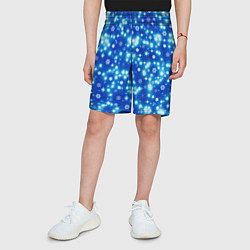 Шорты детские Сверкающие снежинки, цвет: 3D-принт — фото 2