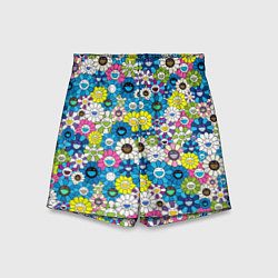 Шорты детские Takashi Murakami Улыбающиеся цветы, цвет: 3D-принт