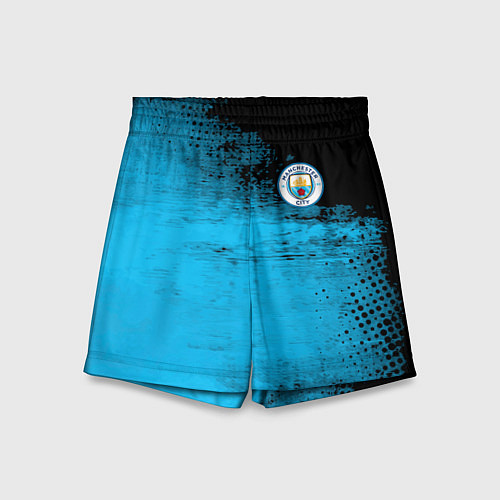 Детские шорты Manchester City голубая форма / 3D-принт – фото 1
