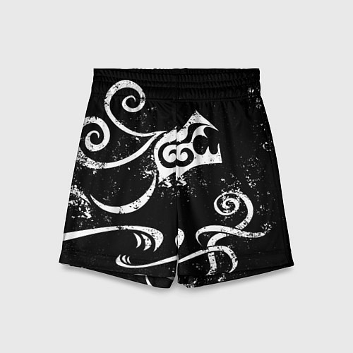 Детские шорты ТАТУИРОВКА ДРАКЕНА WHITE AND BLACK / 3D-принт – фото 1