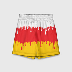 Шорты детские Северная Осетия Алания потёки, цвет: 3D-принт