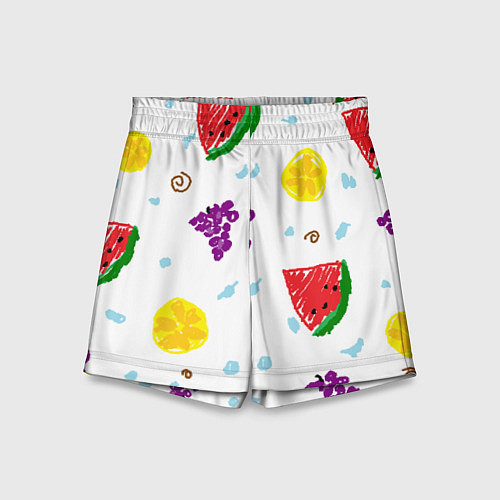 Детские шорты Пиксельные фрукты / 3D-принт – фото 1