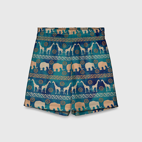 Детские шорты Жирафы и слоны / 3D-принт – фото 1