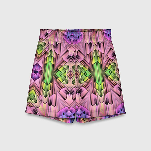 Детские шорты Зеленый изумруд мозаика / 3D-принт – фото 1