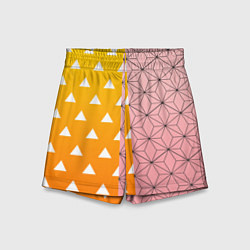 Шорты детские ЗЕНИТЦУ НЕЗУКО КЛИНОК РАССЕКАЮЩИЙ ДЕМОНОВ, цвет: 3D-принт