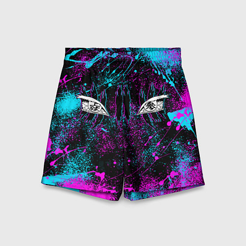 Детские шорты ГЛАЗА АКАЗЫ ГЛИТЧ / 3D-принт – фото 1