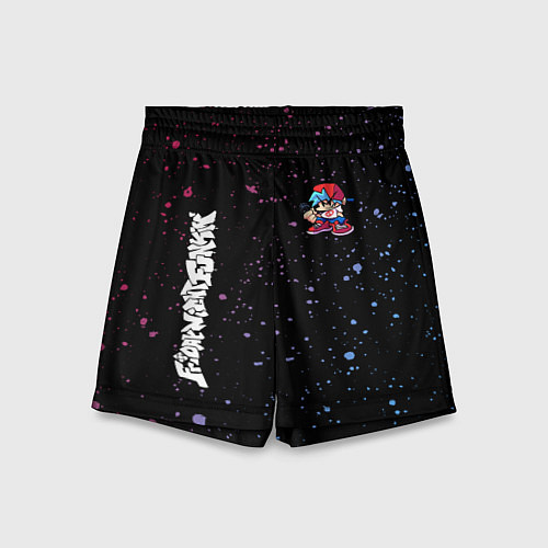 Детские шорты FNF - ПАРЕНЬ Брызги / 3D-принт – фото 1