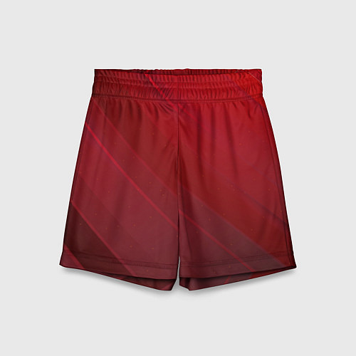 Детские шорты Полосы На красном Фоне / 3D-принт – фото 1