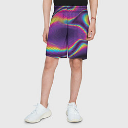 Шорты детские Neon fashion pattern Wave, цвет: 3D-принт — фото 2