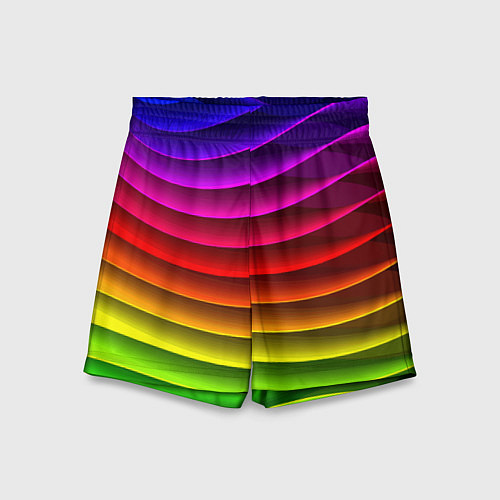 Детские шорты Color line neon pattern Abstraction Summer 2023 / 3D-принт – фото 1