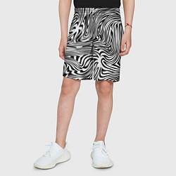 Шорты детские Сумасшедшая зебра Абстрактный узор с извилистыми л, цвет: 3D-принт — фото 2