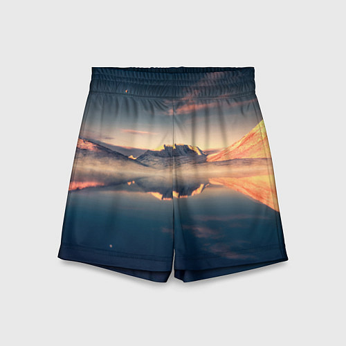 Детские шорты Горы озеро / 3D-принт – фото 1
