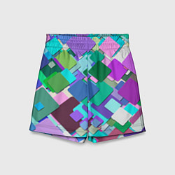 Шорты детские MULTICOLORED SQUARES, цвет: 3D-принт