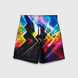 Детские шорты Неоновая молния Абстракция Neon Lightning Abstract