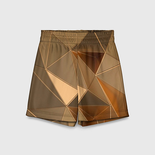 Детские шорты Золотые 3D треугольники / 3D-принт – фото 1
