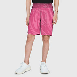 Шорты детские РОЗОВЫЕ РАЗВОДЫ КРАСКИ МРАМОРНЫЙ, цвет: 3D-принт — фото 2