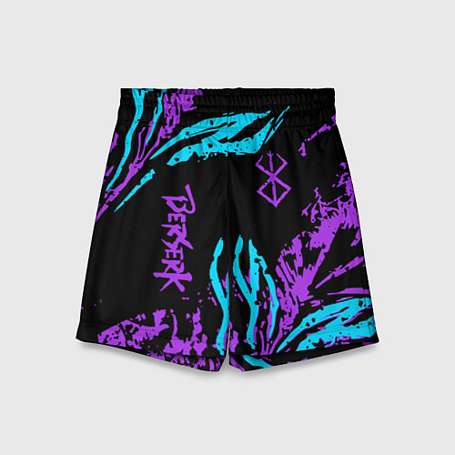 Детские шорты Berserk bleck mask neon / 3D-принт – фото 1