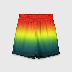 Шорты детские Радужный красно-желто-зеленый градиент, цвет: 3D-принт