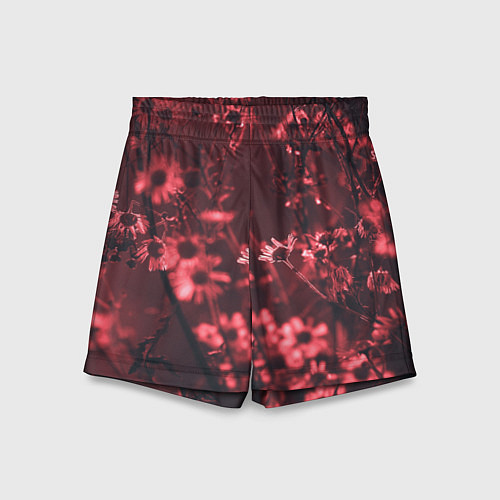 Детские шорты Цветы на закате / 3D-принт – фото 1
