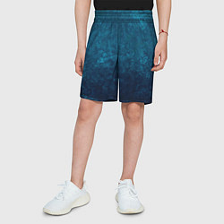 Шорты детские Синий абстрактный мраморный узор, цвет: 3D-принт — фото 2