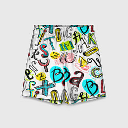 Шорты детские COLOR ENGLISH ALPHABET, цвет: 3D-принт