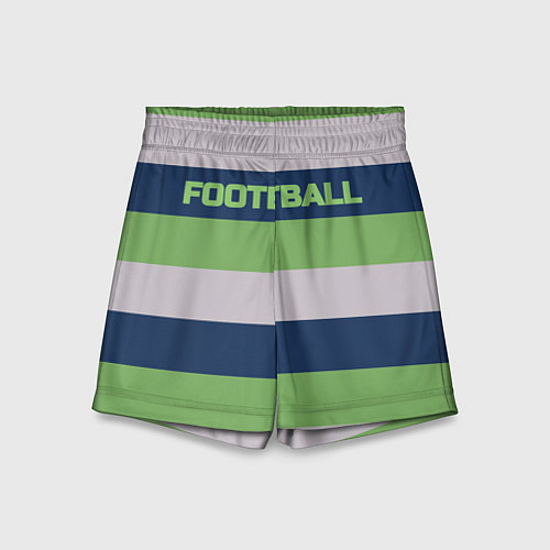 Детские шорты Цветные полосы текст футбол Text football colored / 3D-принт – фото 1