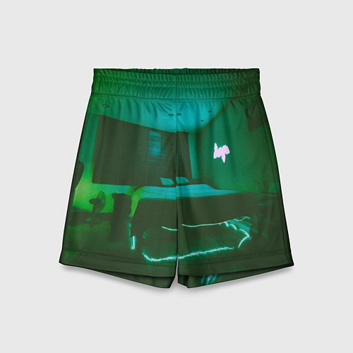 Детские шорты Неоновая спальня - Зелёный / 3D-принт – фото 1