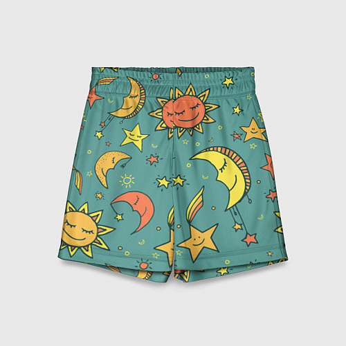 Детские шорты Солнце, Луна и Звёзды / 3D-принт – фото 1