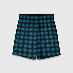 Шорты детские Black and blue plaid, цвет: 3D-принт