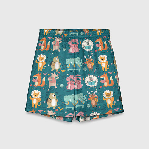 Детские шорты Звери идут в школу / 3D-принт – фото 1